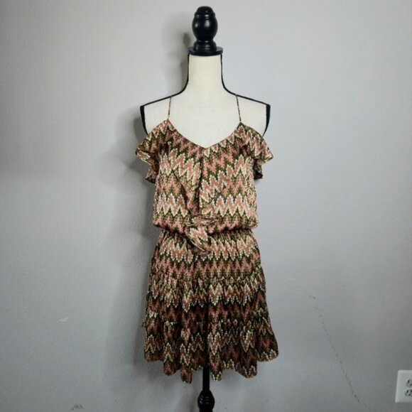Tbags Los Angeles Boho Zizzag Ruffled Tiered Mini Dress - Picture 7 of 13